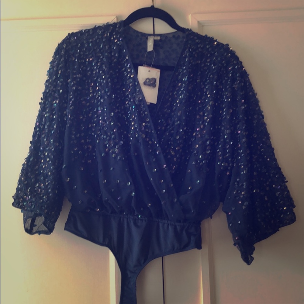 New sequin wrap kimono top